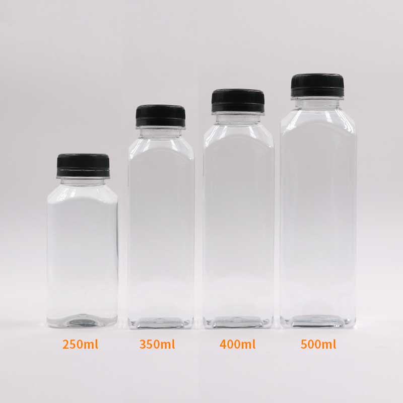 16 Oz Round Clear Plastic Cold Pressed Juice Bottle - with Safety Cap, BPA-Free