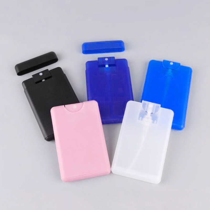 Cosmetic Portable 20ml Clear White Black Pp Plastic Credit Card Perfume Bottle With Mist Spray Cap