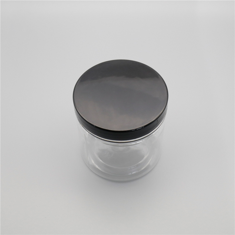 High Quality Plastic Containers Refillable Round Clear 8 Oz 200ml 250ml 300ml 16oz Clear Plastic Jar For Spices Powder Dry Goods